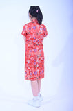 YUEHWA大紅菊花短袖旗袍YC1143-2