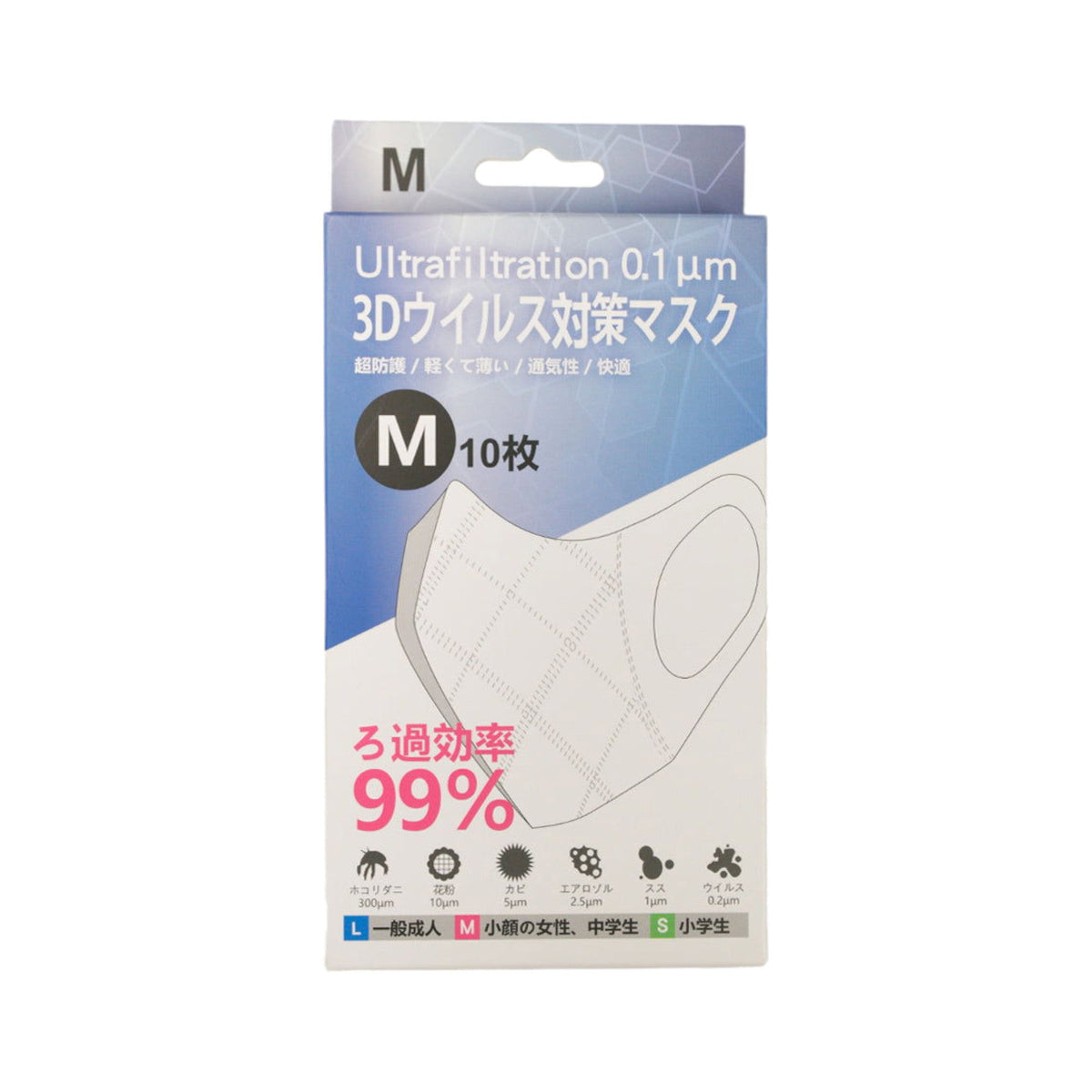 台灣3D超濾口罩 M (10個裝)