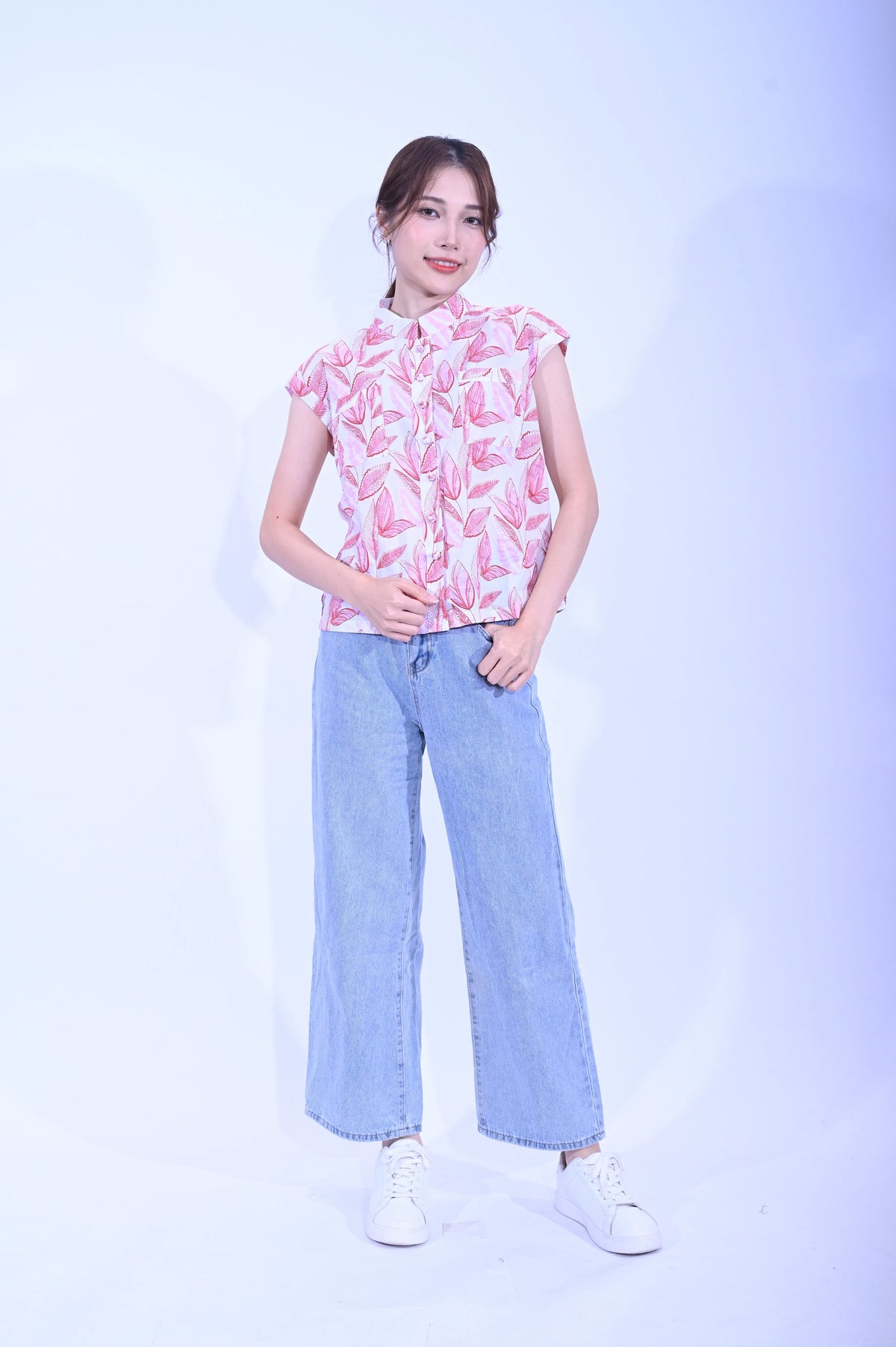 Line & Curve 紅葉棉亦袖上衣YL236-12