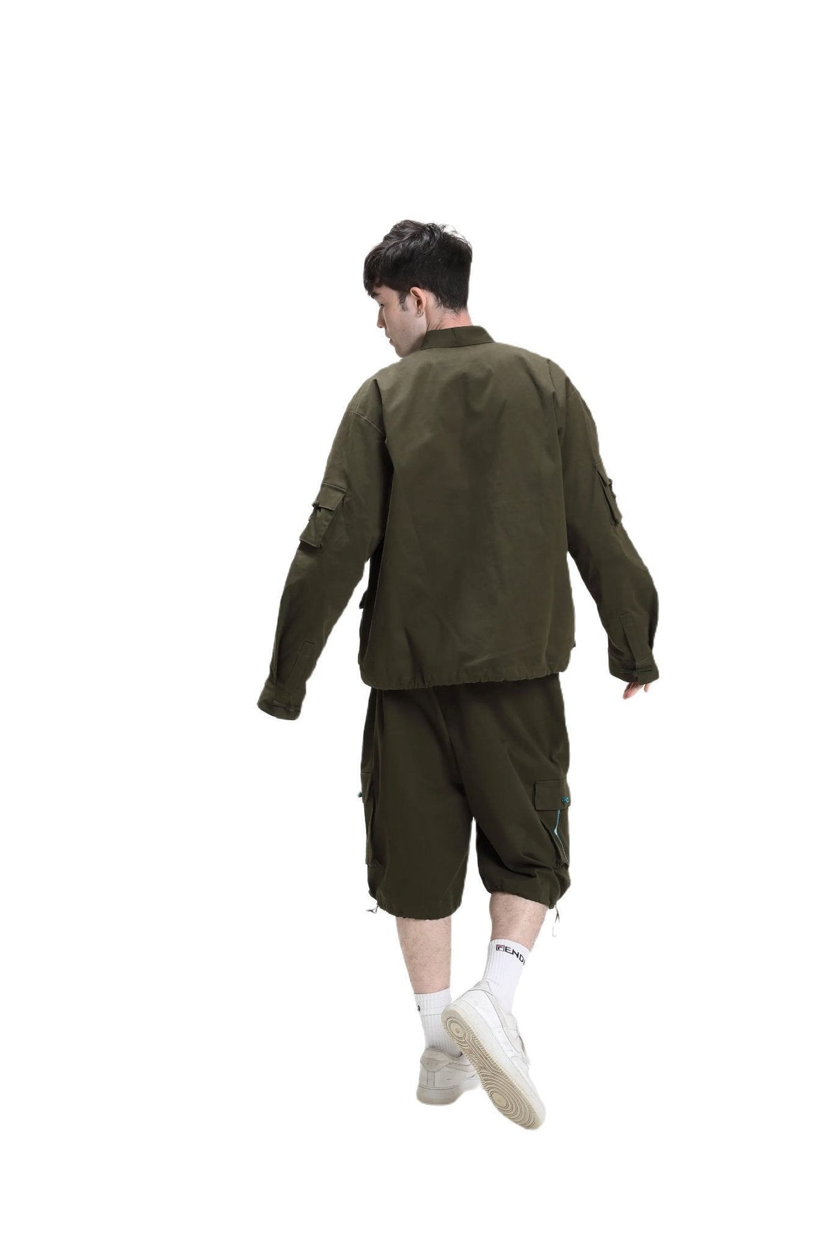 軍綠帆布短褲
