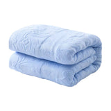 Willy全棉淨色提花加大毛巾被
