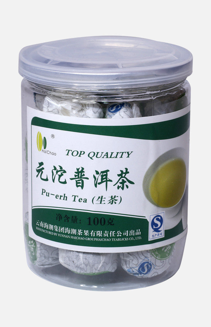 海潮顆裝元沱普洱茶 (生茶)